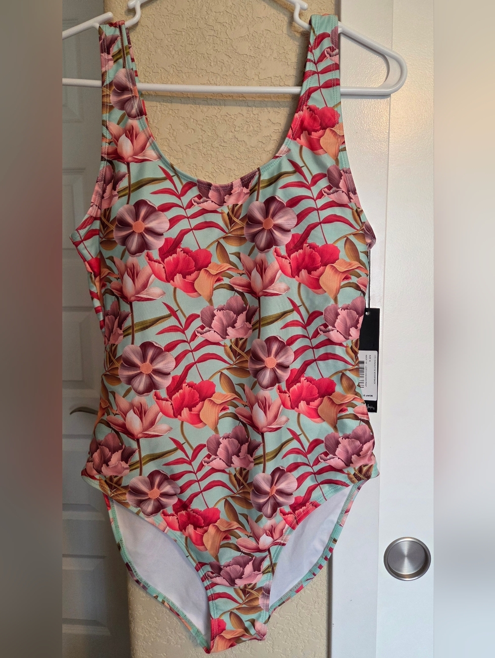 NICOLE MILLER Floral Scoop Neck Swimsuit